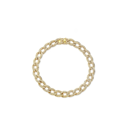 14KT Medium Diamond Link Bracelet