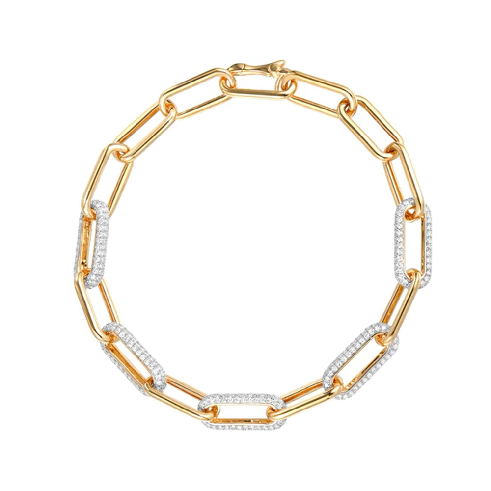 14K 5 Diamond Link Bracelet