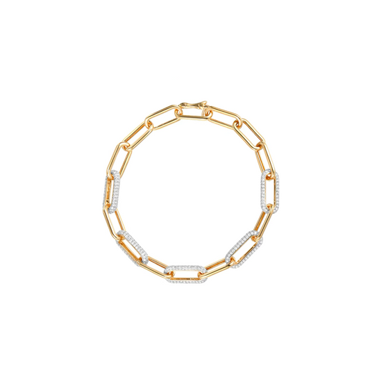 14K 5 Diamond Link Bracelet