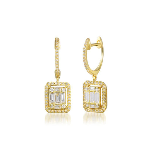 Baguette Diamond Drop Earring