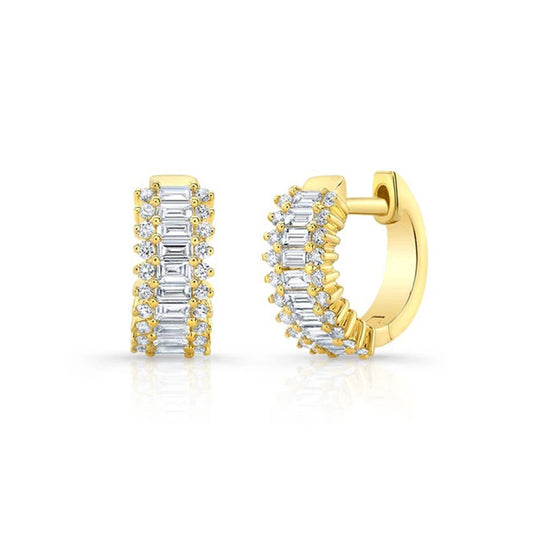Baguette Diamond Huggie Earring