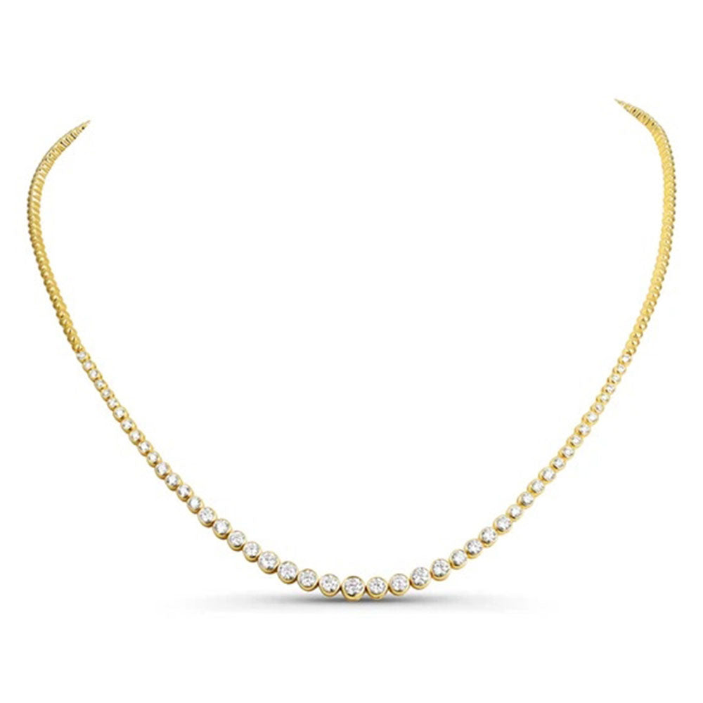 Diamond Bezel Tennis Necklace