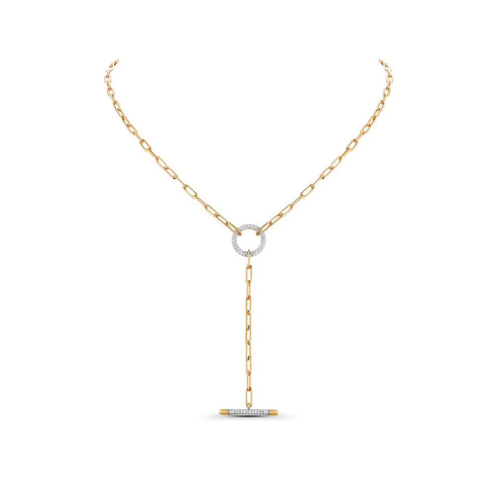 Diamond Toggle Link Lariat Necklace