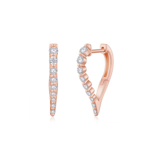 14K Rose Gold Diamond Huggy