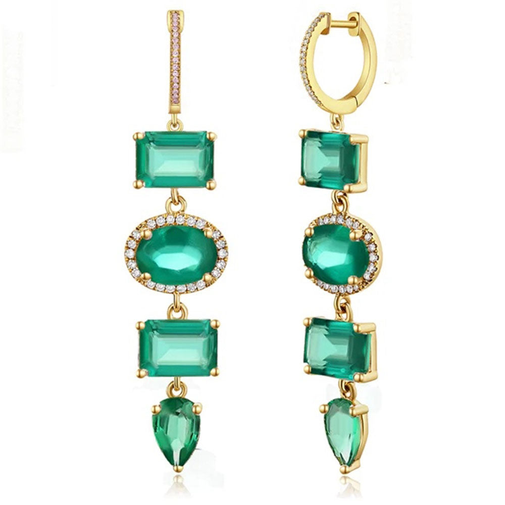Emerald Diamond Drop Earring