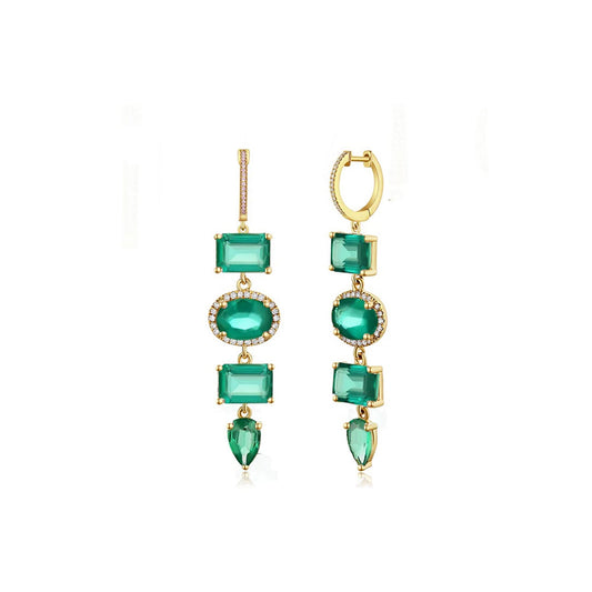 Emerald Diamond Drop Earring