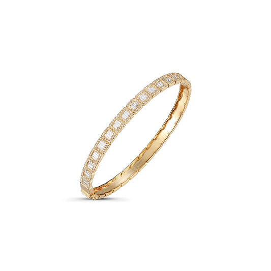 Halo Baguette Diamond Bangle