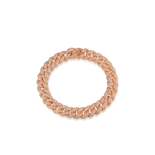 14KT Rose Gold Diamond Pave Jumbo Chain Link Bracelet