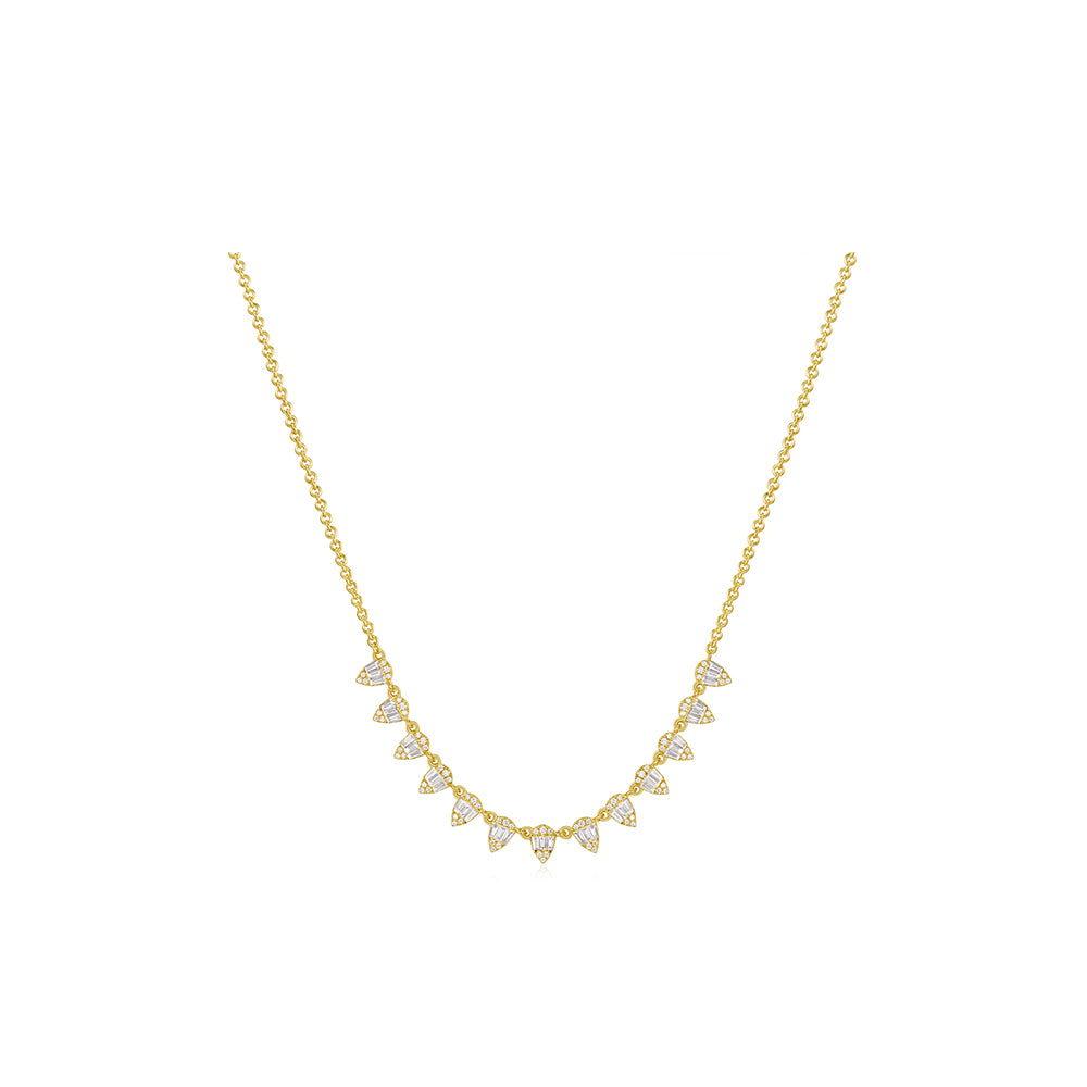 Diamond Baguette Pear Shape Necklace