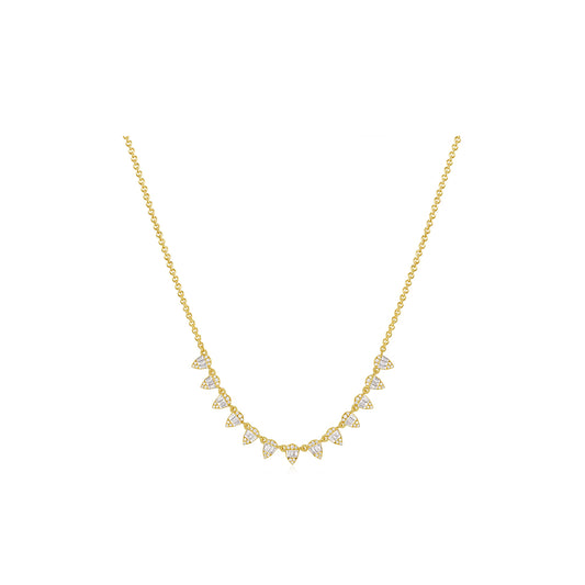 Diamond Baguette Pear Shape Necklace