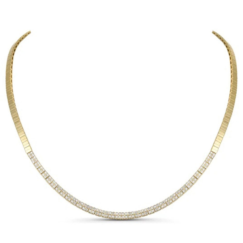 Pave Diamond Cube Tennis Necklace