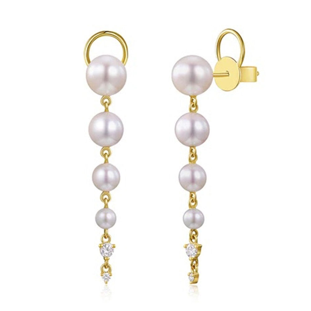 Pearl Diamond Drop Earring