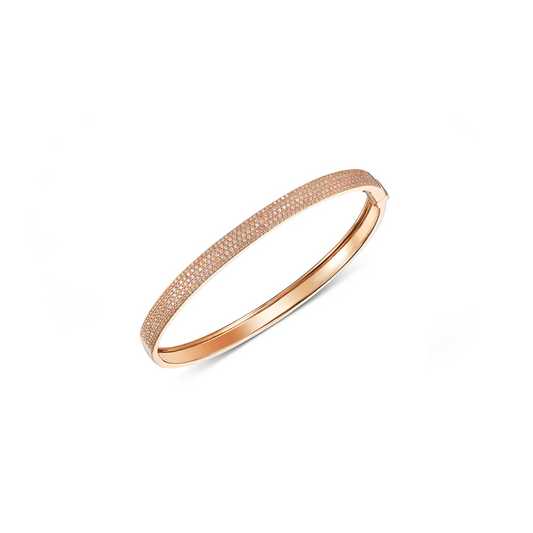 14KT Rose Gold Diamond Pave Medium Oval Bracelet