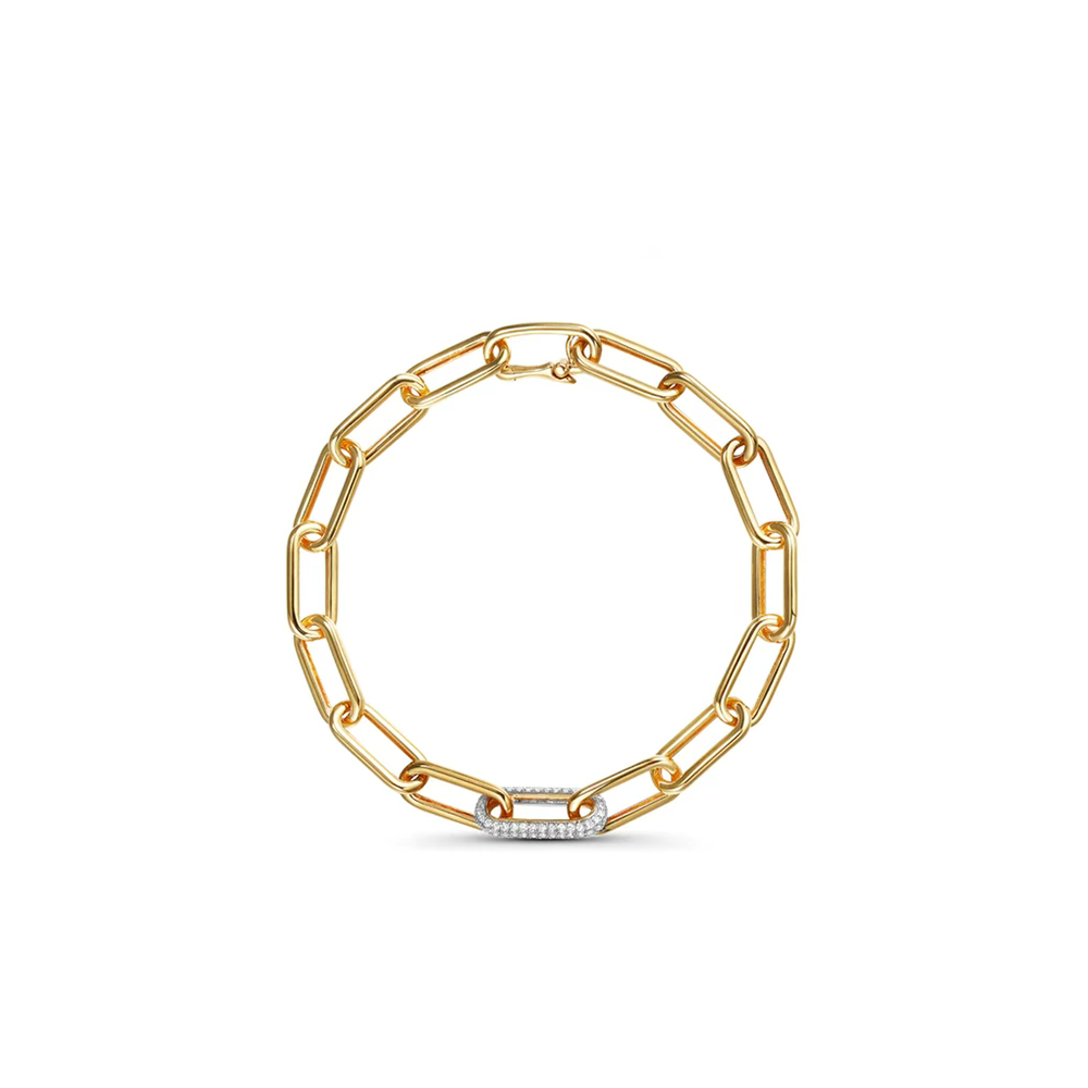 14K Single Diamond Link Bracelet