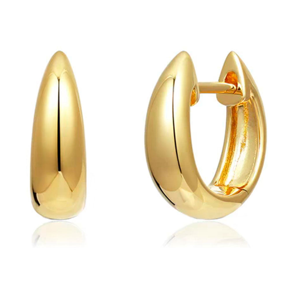 Tapper Dome Gold Huggie Earring