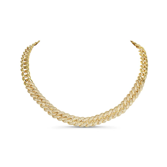 14KT Yellow Gold Chunky Diamond Link Necklace