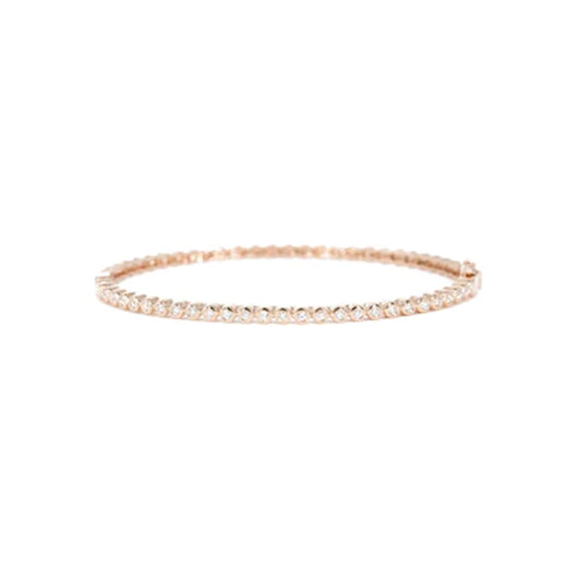 14KT Rose Gold Diamond Bezel Set Tennis Bracelet