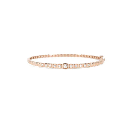 14KT Rose Gold Diamond Square Bezel set Bracelet