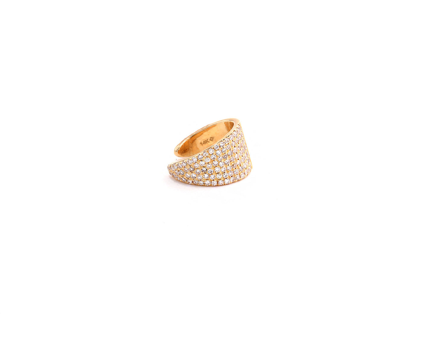 14k Rose Gold Diamond Pave Ear Cuff