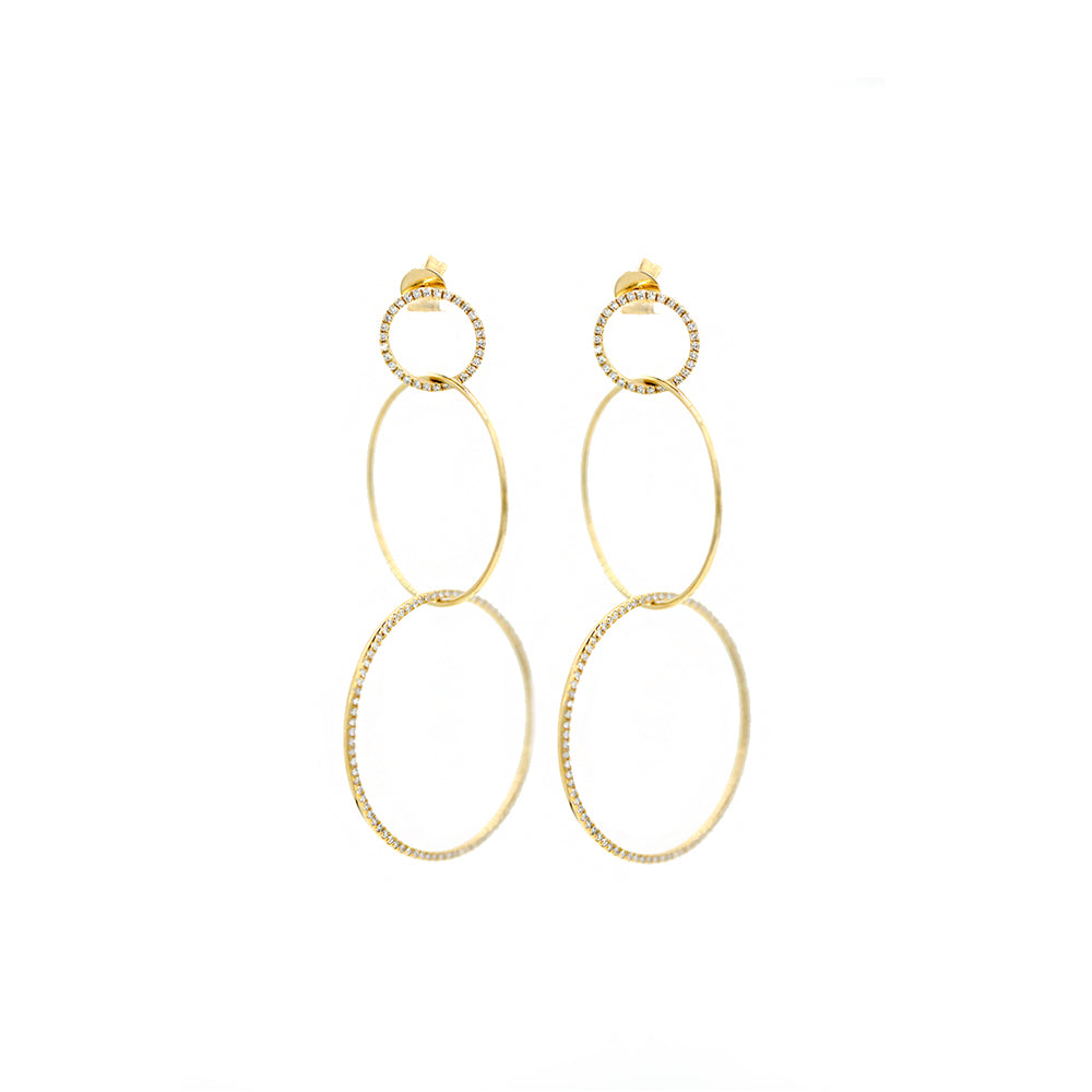 14k Rose Gold Diamond Pave Earrings