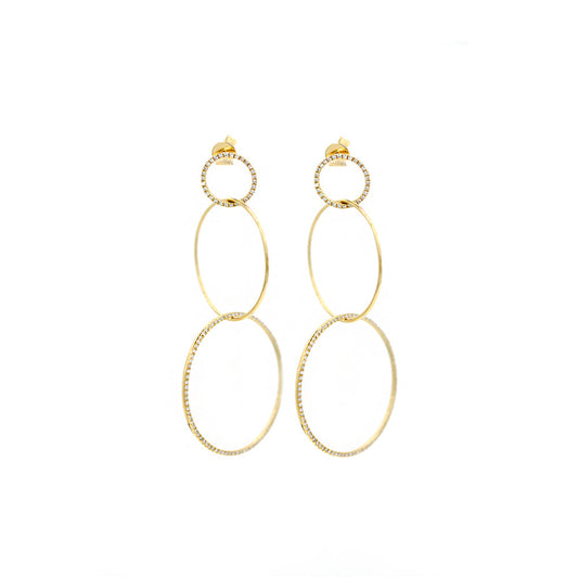 14k Rose Gold Diamond Pave Earrings