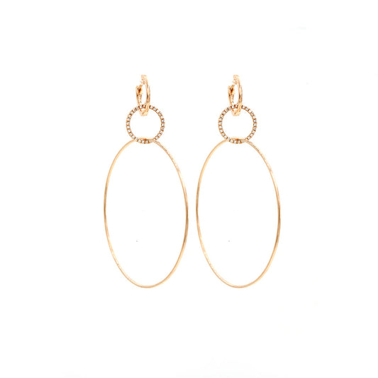14k Rose Gold and Diamond Hoop Circles