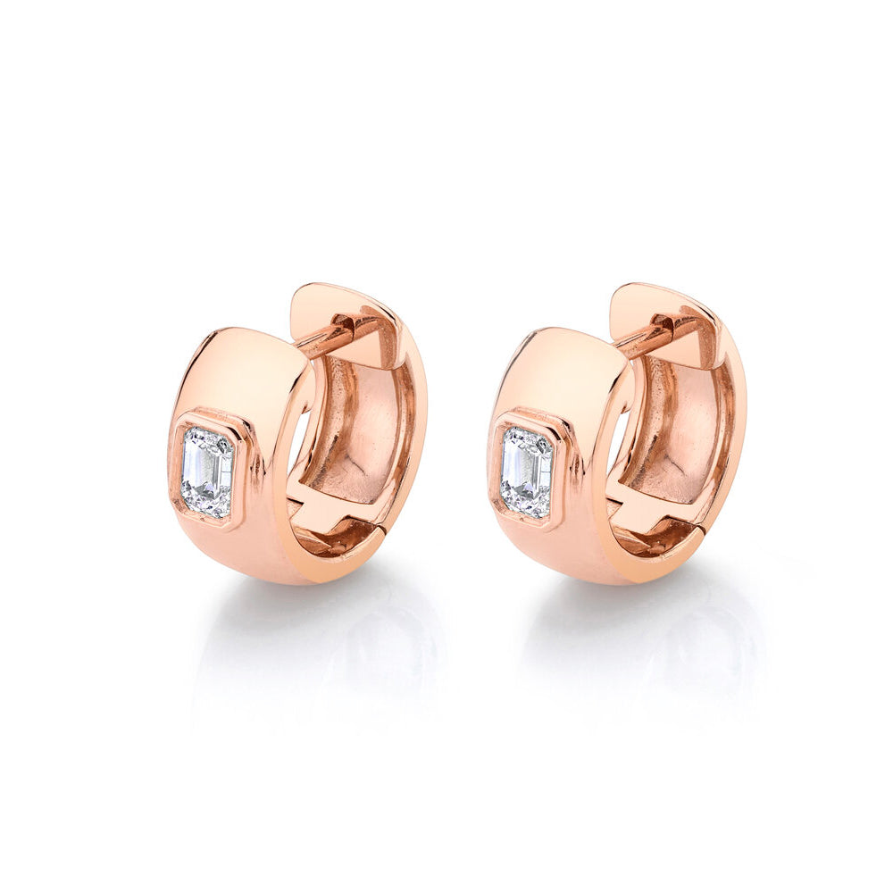 14K Rose Gold and Diamond Huggy