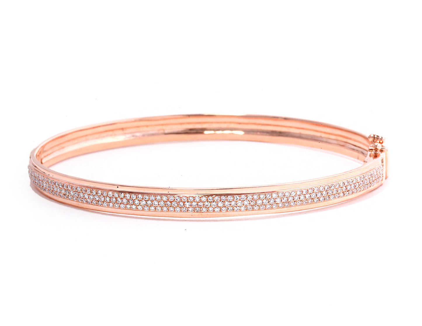 14k Rose Gold and Diamond Bangle