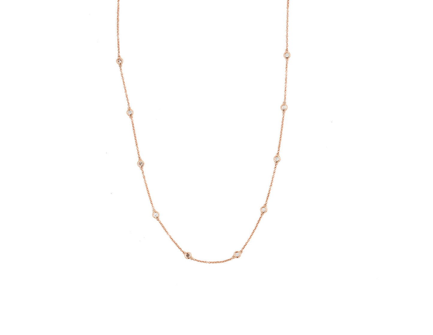 14k Rose Gold Diamond By The Yard Choker