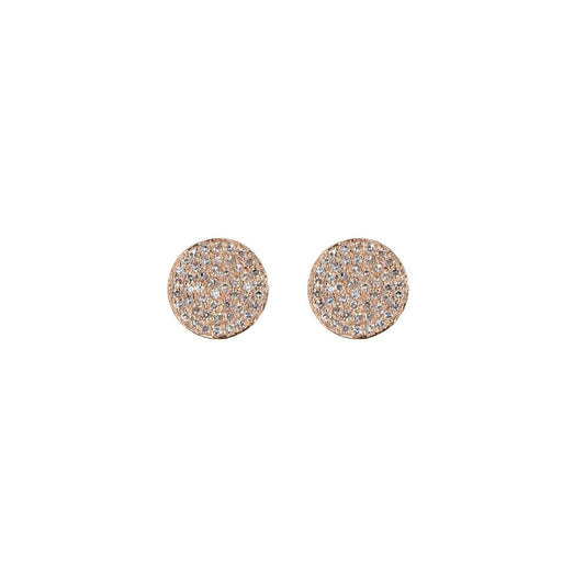 14KT Rose Gold Diamond Pave Circle Studs