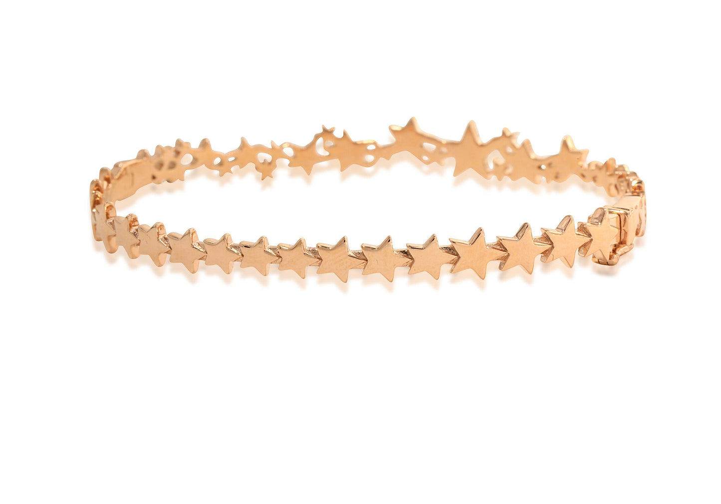 14K Rose Gold & Diamond Pave Multiple Star Bangle