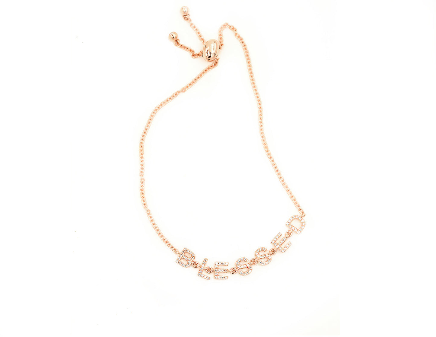 14k Rose Gold Diamond Blessed Bracelet