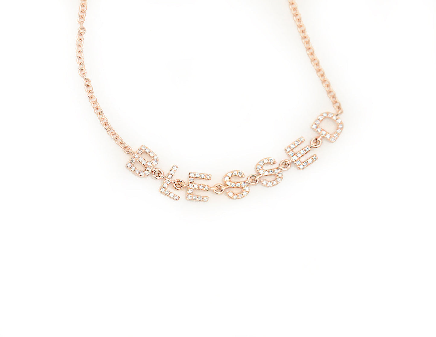 14k Rose Gold Diamond Blessed Bracelet