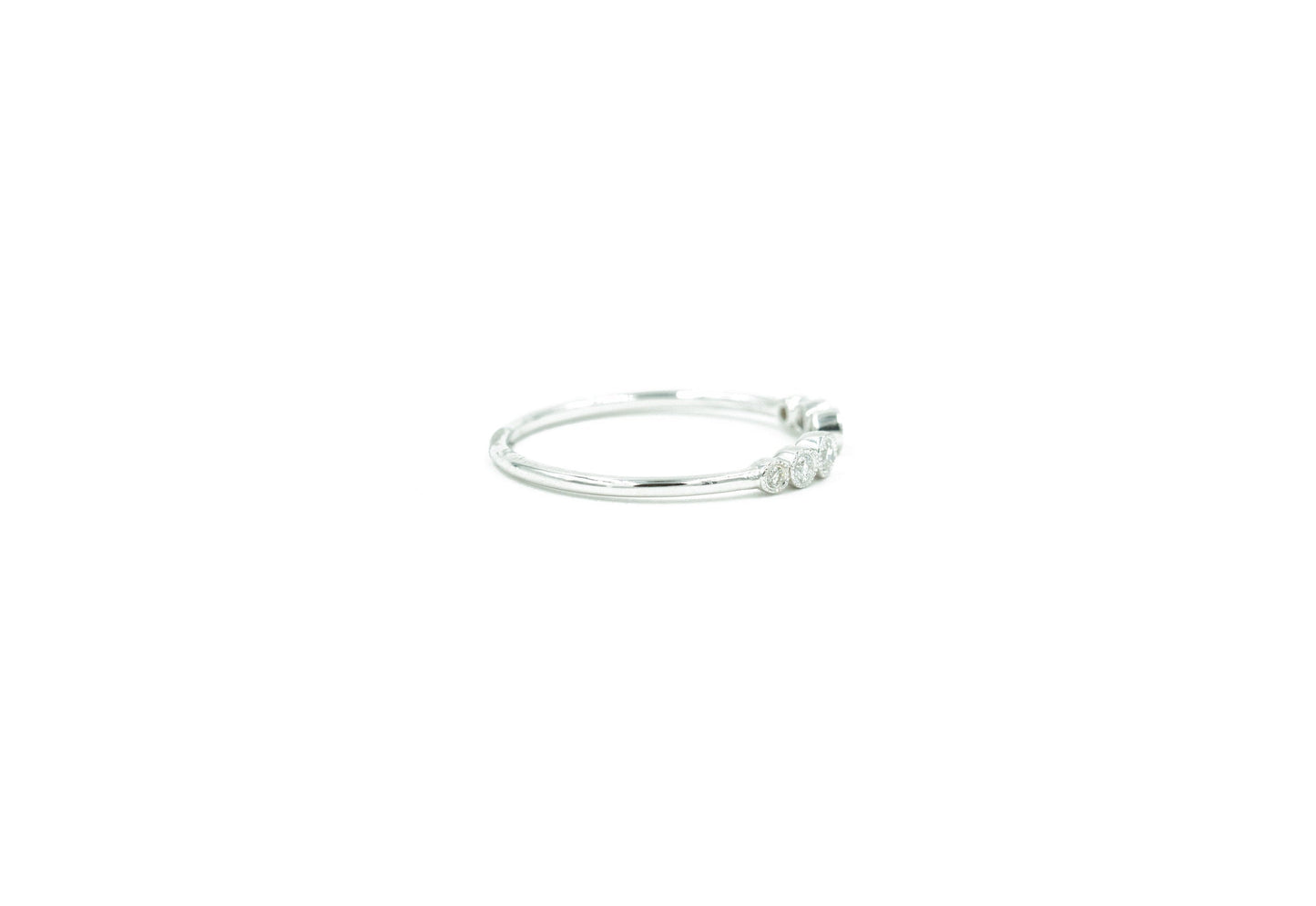 14KT White Gold Diamond Bezel Set Ring