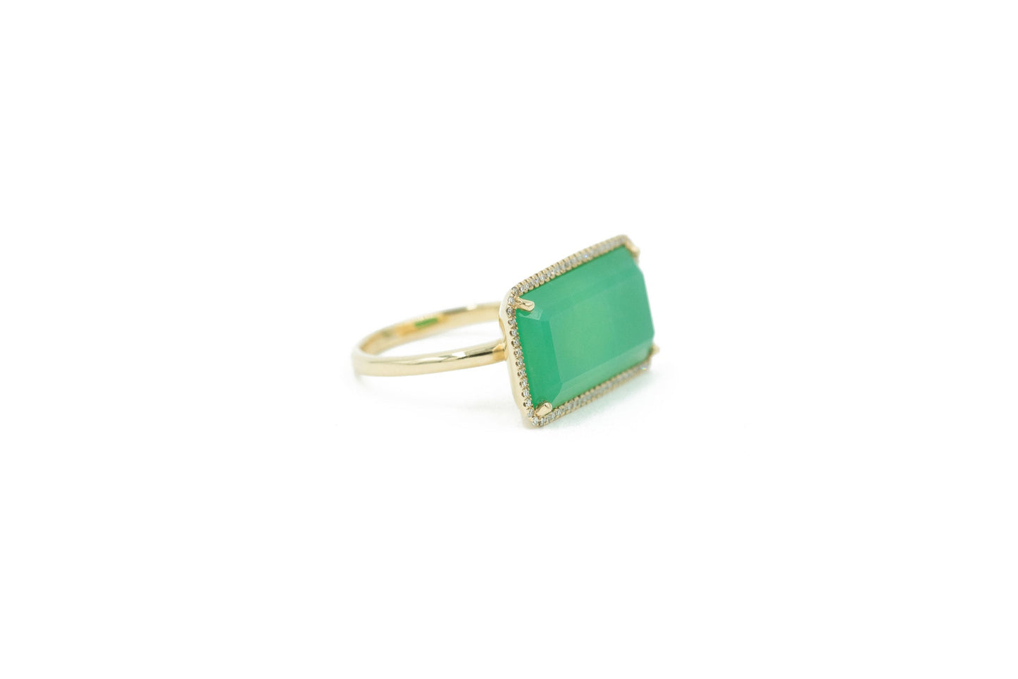 14KT Yellow Gold Diamond Pave and Crystophase Ring