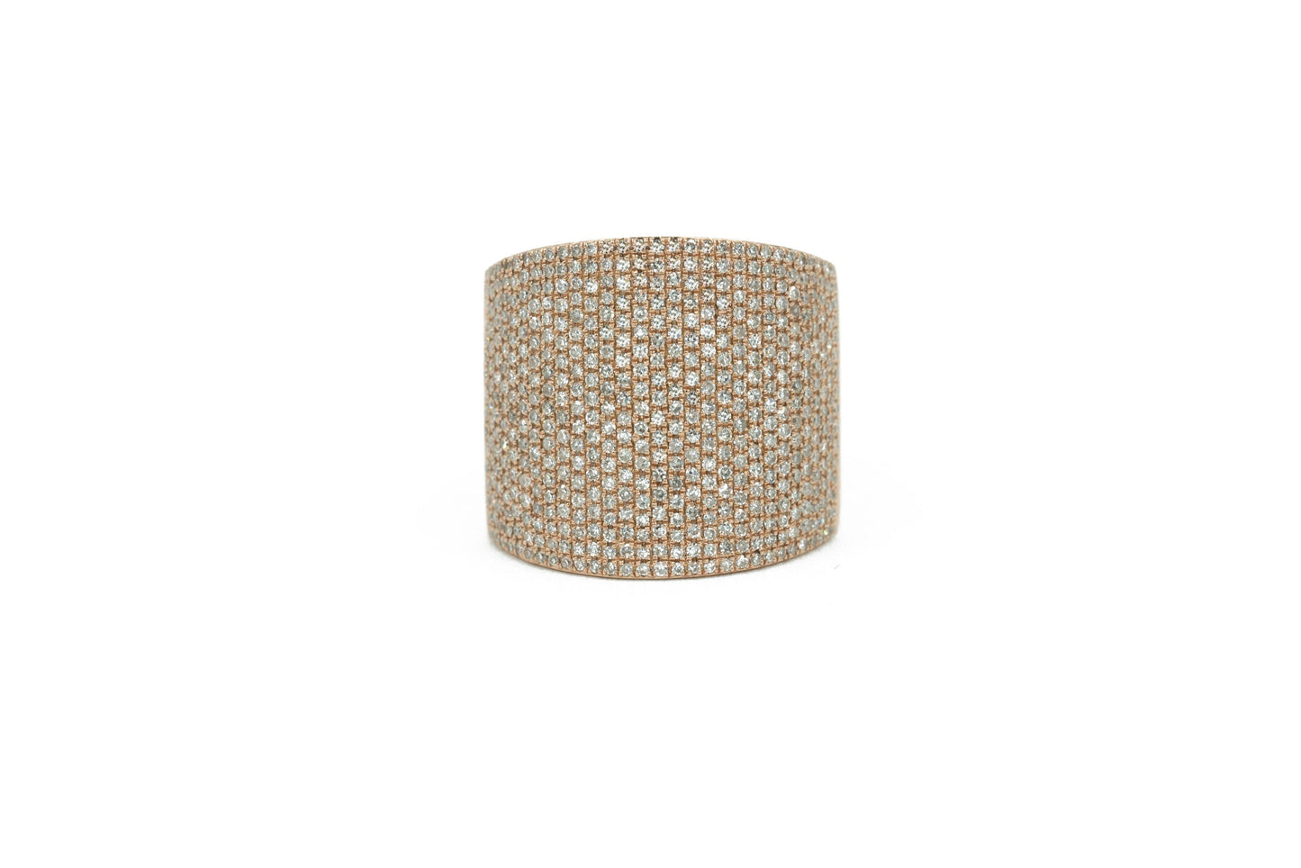 14KT Rose Gold Diamond Pave Cigar Band