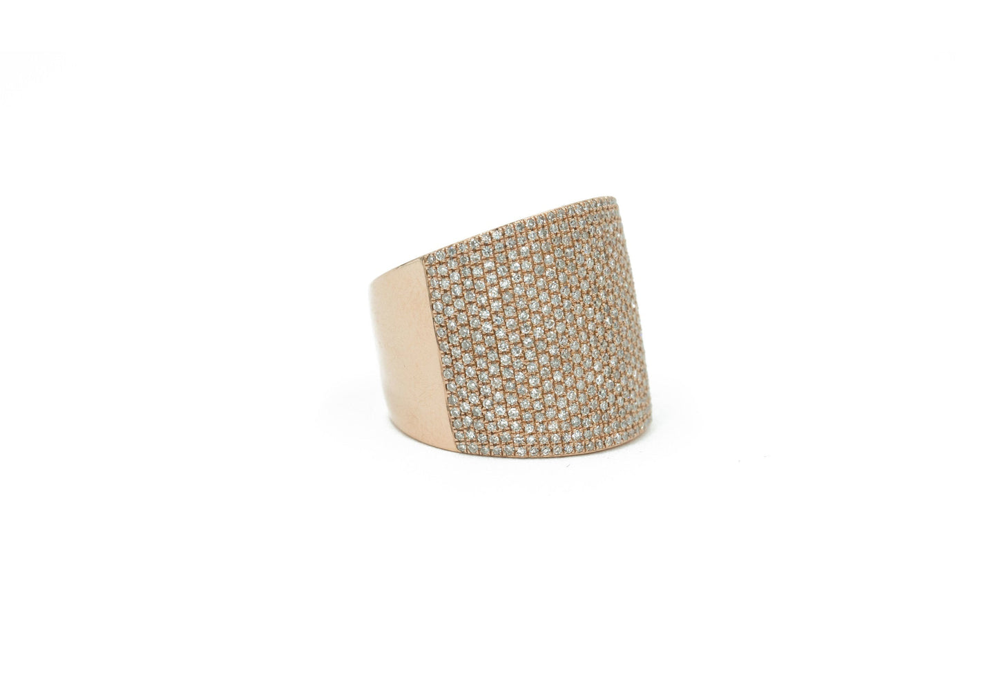 14KT Rose Gold Diamond Pave Cigar Band