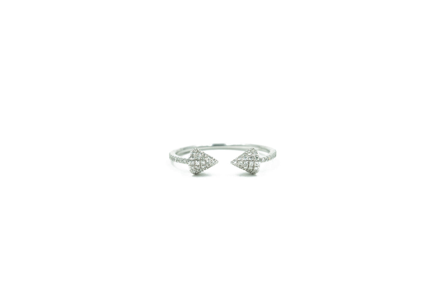 14KT White Gold Diamond Pave Spike Ring