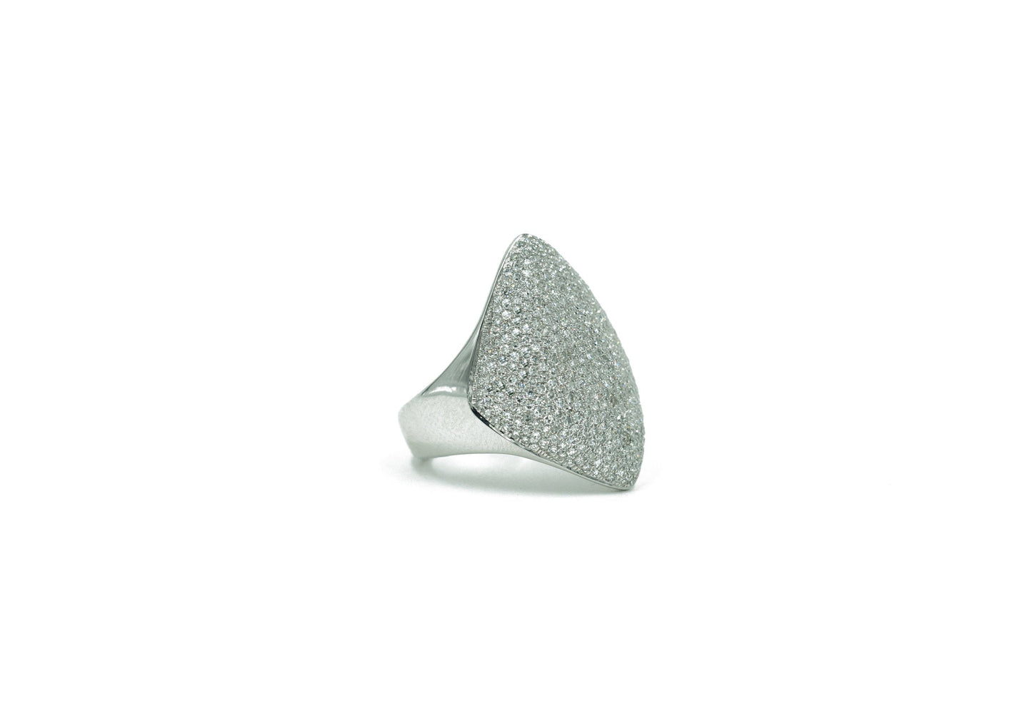 14KT White Gold Diamond Marquis Pave Ring
