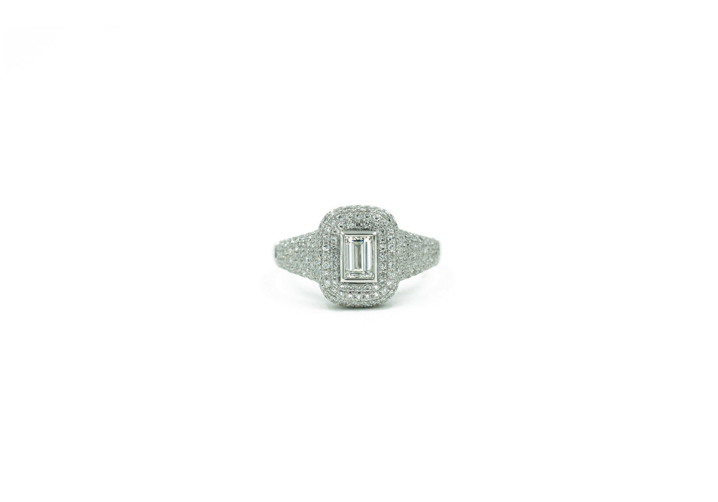 14KT White Gold Diamond Pave Ring