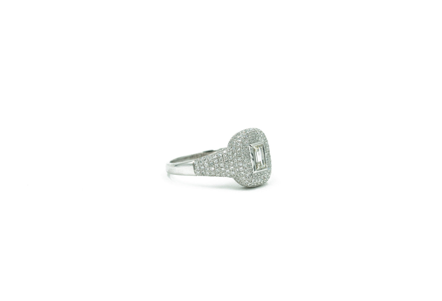 14KT White Gold Diamond Pave Ring