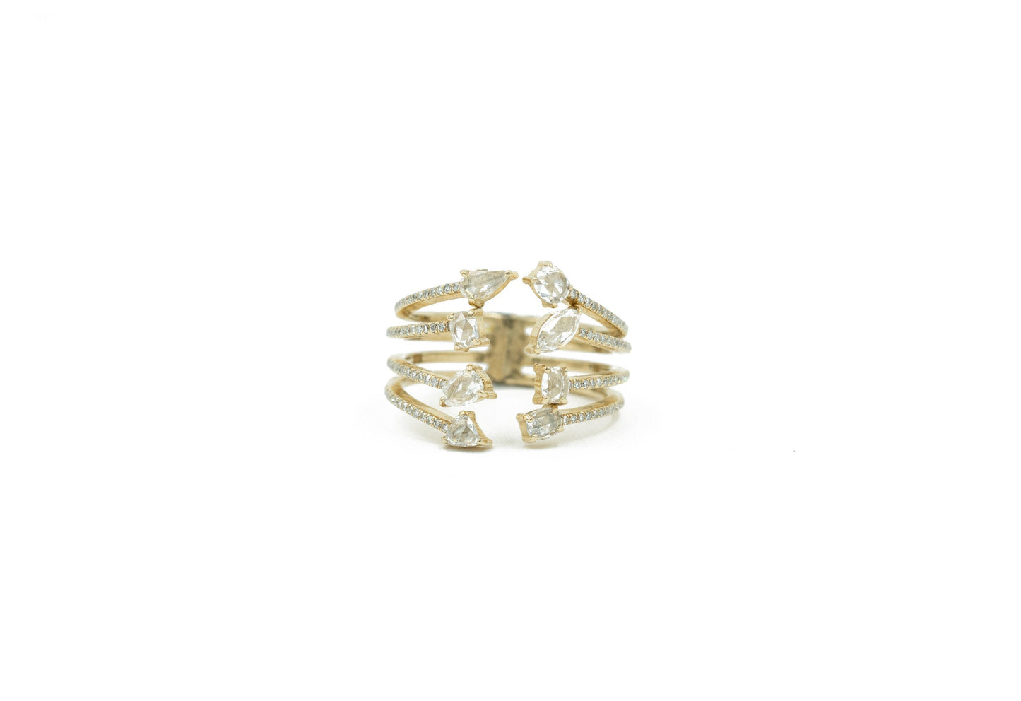 14KT Yellow Gold Rose Cut Diamond Ring