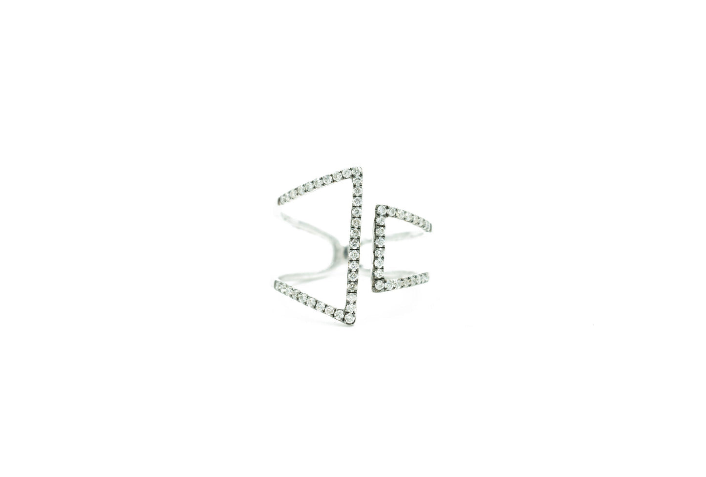 14KT Black Rhodium and Diamond Pave Ring