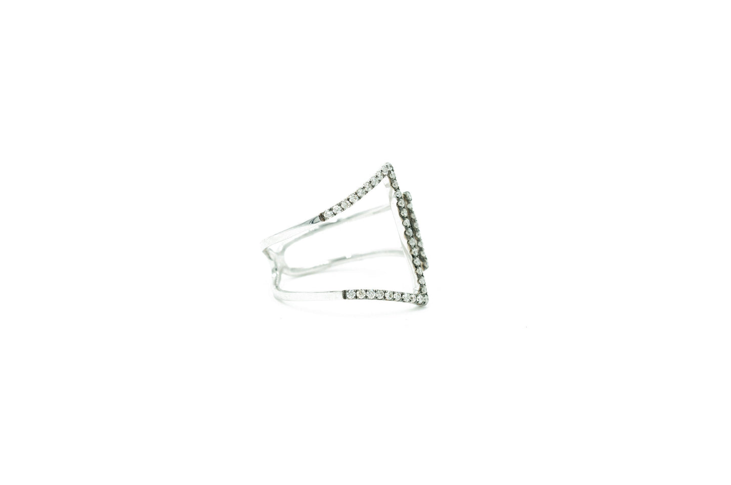 14KT Black Rhodium and Diamond Pave Ring