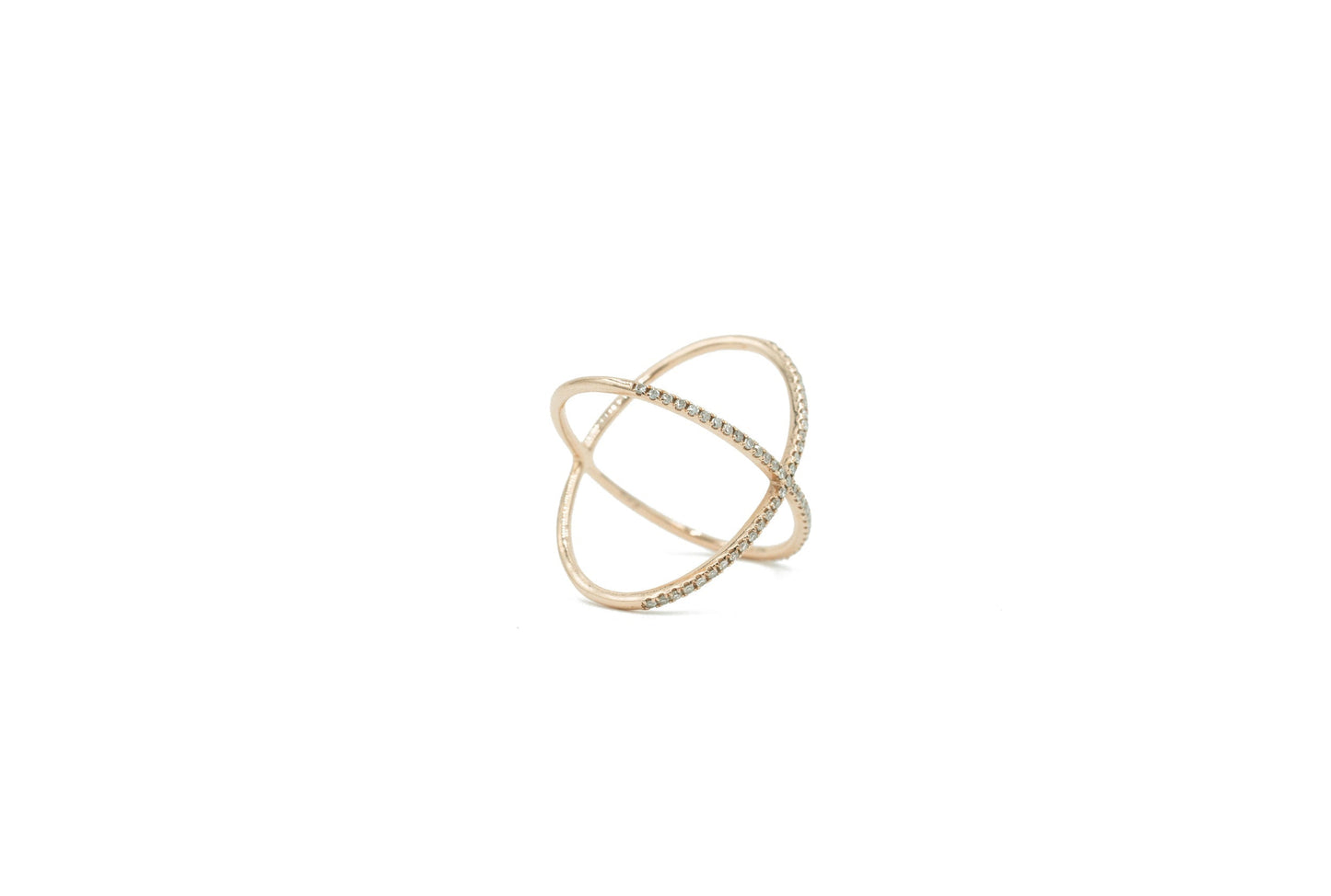 14KT Yellow Gold Diamond X Ring