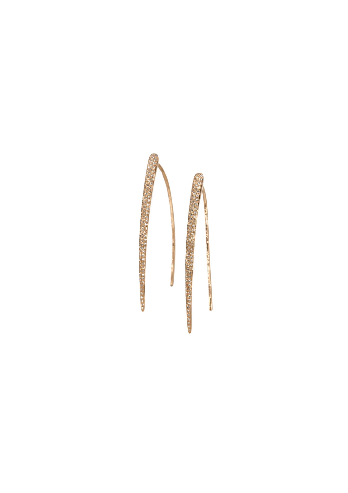 14KT Rose Gold Diamond Pave Wishbone Earrings