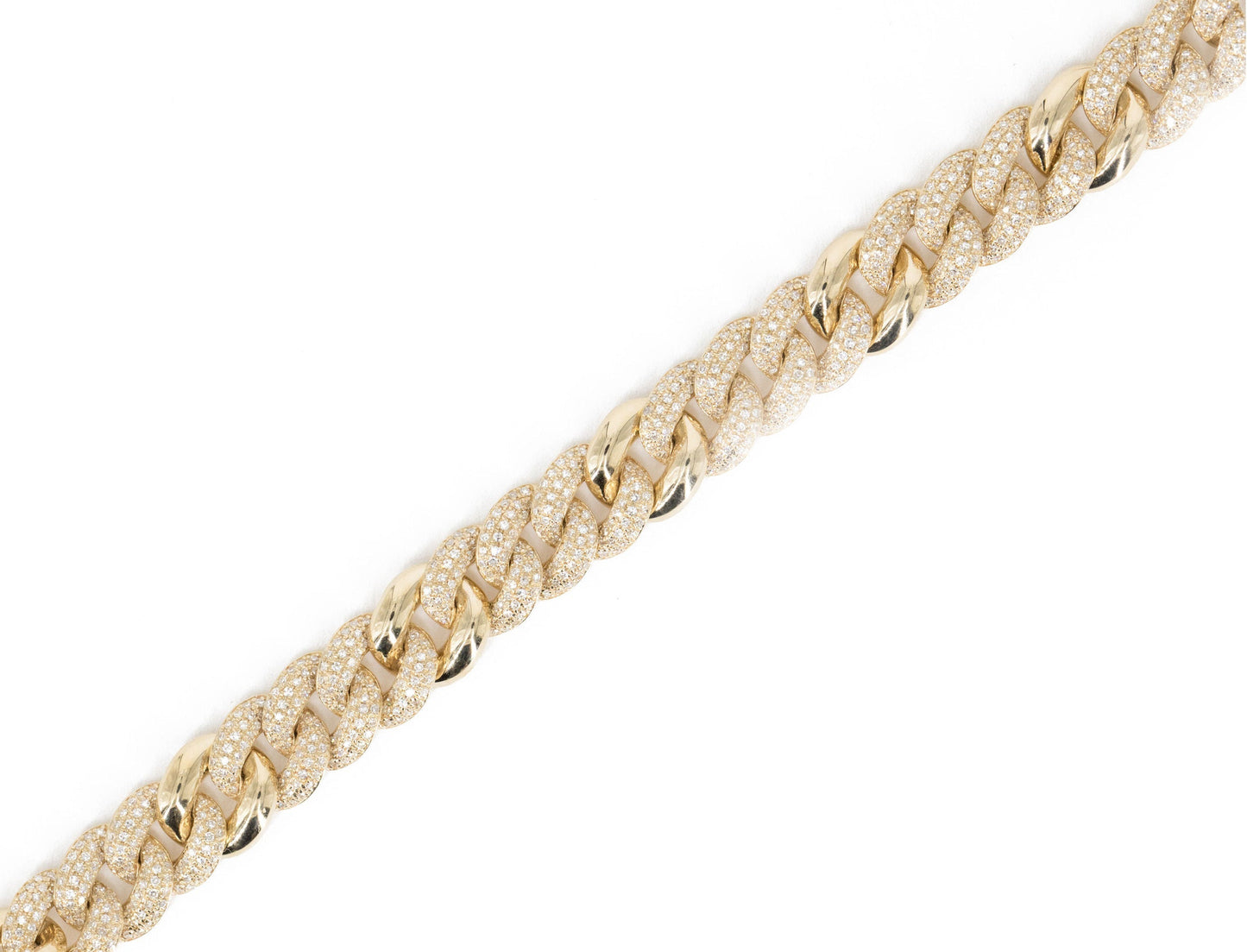 14KT Yellow Gold Diamond Pave Chain Link Bracelet