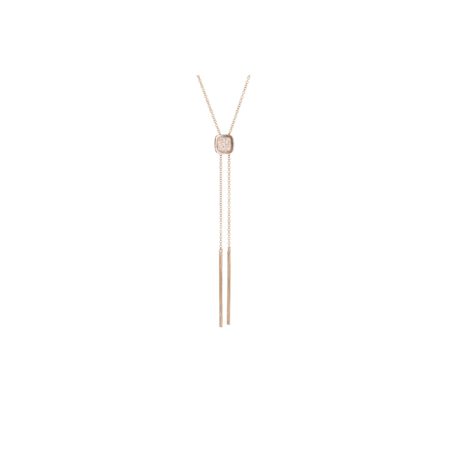 14KT Rose Gold Diamond Adjustable Lariat