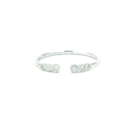 14KT White Gold Diamond Bezel Set Ring