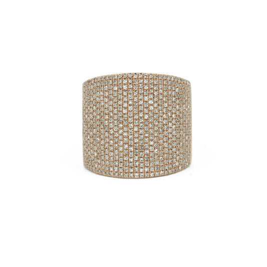 14KT Rose Gold Diamond Pave Cigar Band